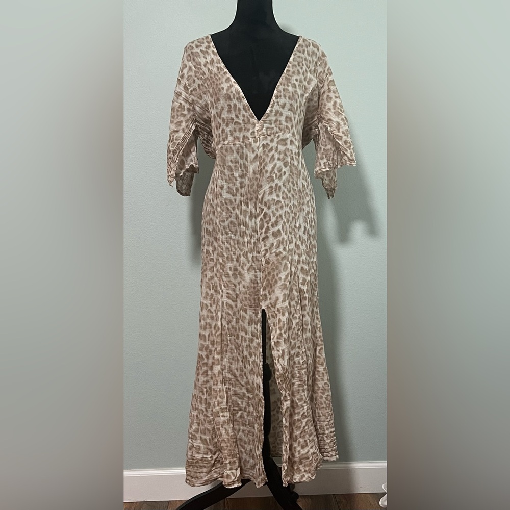 FELICITE Gauze Semi-Sheer Maxi Dress/Cover Up - 3 (M)